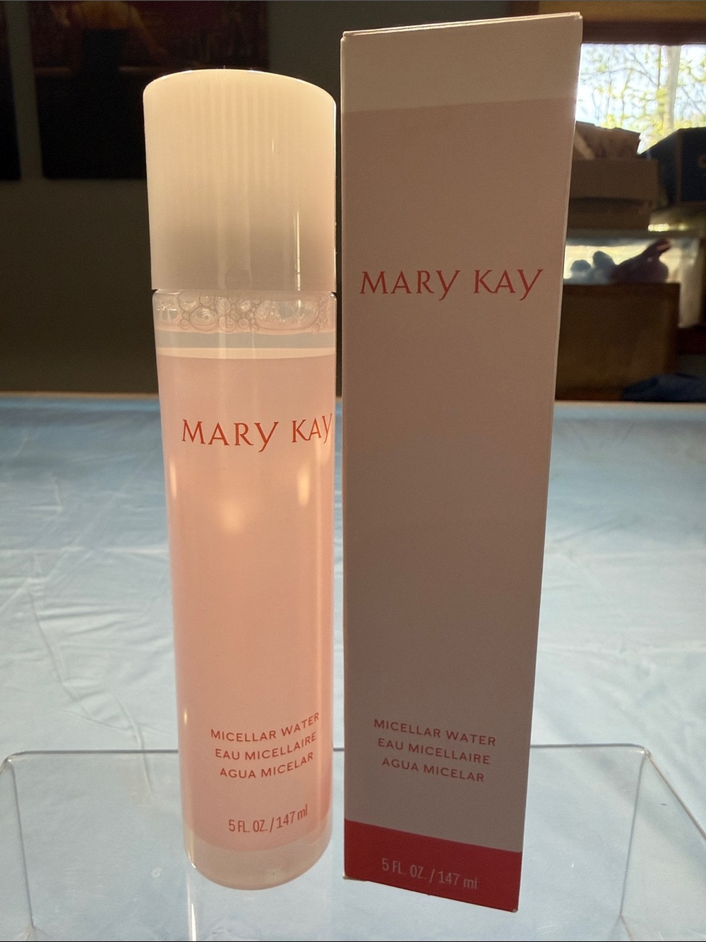 Mary Kay Micellar Water Bottle - Pink & White Cleanse excess makeup.